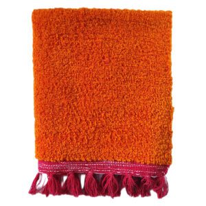 Fluffy Woolen Comfort Asan | Orange Colour | Meditaion Mat [65 X 51cm]