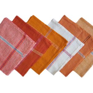 Multi-Color Soft Rumal/Hankies | Handloom 100% Cotton | 37 x 40 cm | Pack of 6
