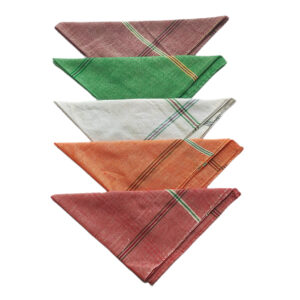 Multi-Color Extremely Soft Rumal/Hankies | Handloom 100% Cotton | 46 x 52 cm | Pack of 5