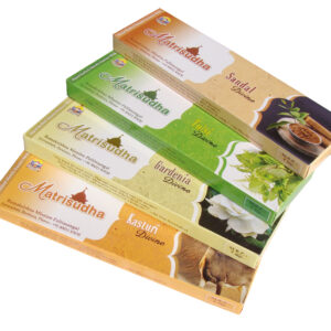Matrisudha | Sandal, Tulsi, Gardenia and Kasturi | Hand rolled Dhoop | Masala Incense | 100gms | Pack of 4