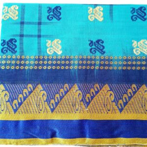Bengal handloom Saree| Tant | 100% Pure Cotton  | Sky Blue colour