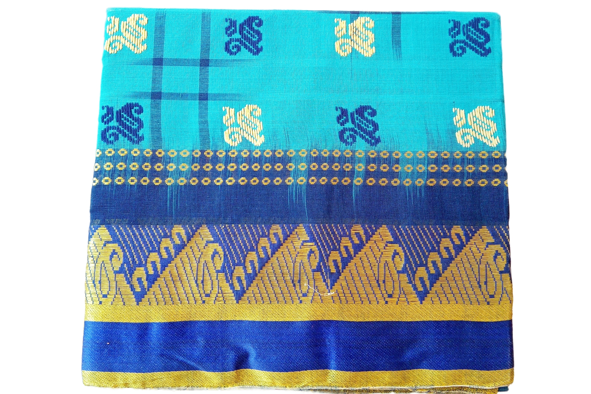 bengal-handloom-saree-tant-100-pure-cotton-sky-blue-colour