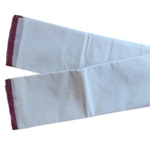 Handloom 100% Pure Cotton Uttaria |White body & Maroon border | [100 x 47 inch]