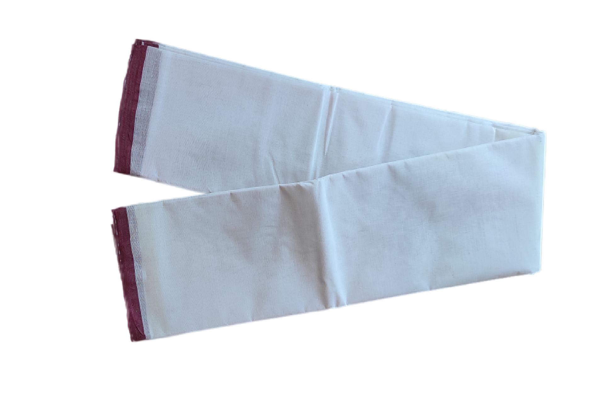 handloom-100-pure-cotton-uttaria-white-body-maroon-border-100-x-47-inch