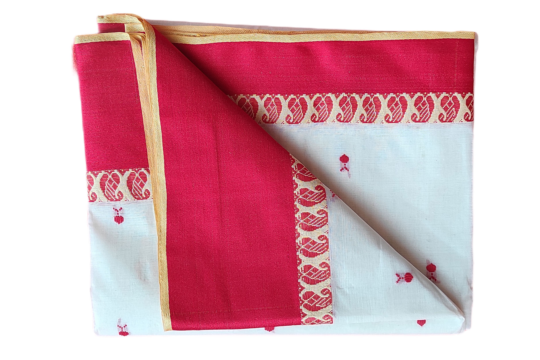 bengal-handloom-saree-tant-100-pure-cotton-white-and-red-colour-4