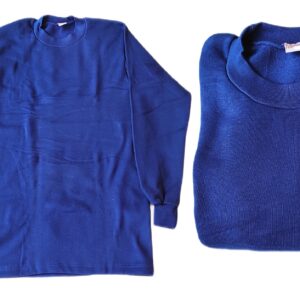 WOOLYCOT 95CM| Men's Cotton Thermal | Blue | Full Sleeve