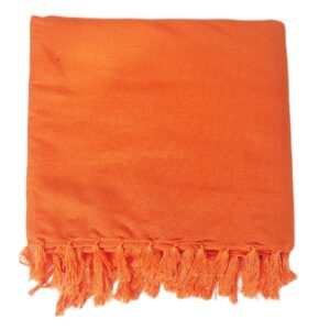 Orange Shawl | Knitted Handloom [79 x36 inch]