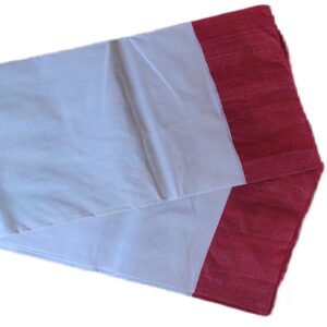 Bengal handloom Saree| Tant | 100% Pure Cotton  | Plain White and Red Colour