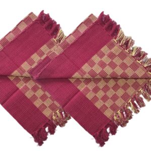 Prayer Mat | Hand Woven Cotton Asan for Pooja (55 X 60cm ) [Pack of 2]