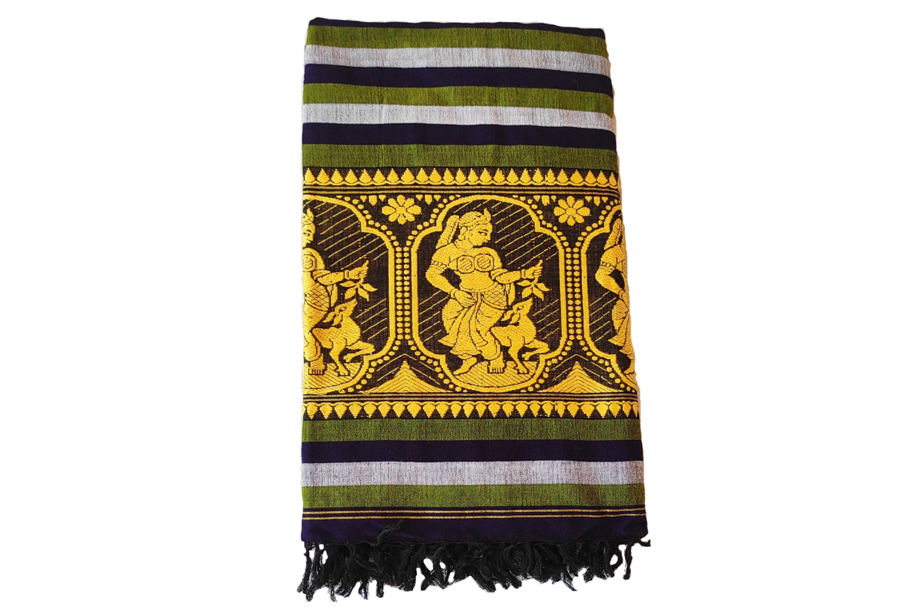 green-black-cotton-design-shawl-chadar-knitted-handloom-80-x-38-inch