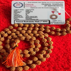 100% Natural | Certified 5 Mukhi Rudraksha Japa Mala |7mm ,108+1 beads | 5 Face Beads Knotted Rosary