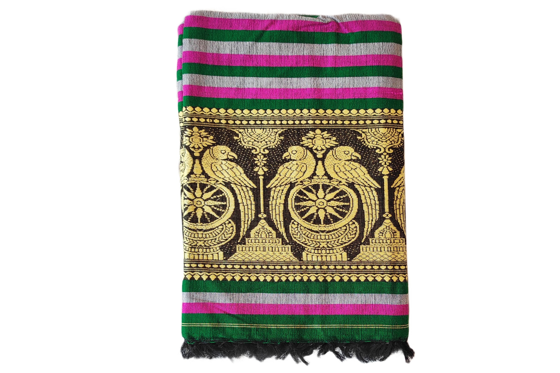 green-pink-cotton-parrot-design-shawl-chadar-knitted-handloom-80-x-38-inch