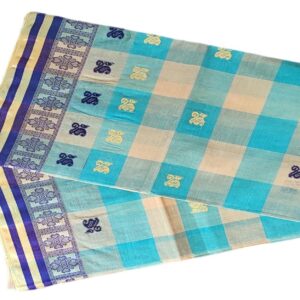 Bengal handloom Saree| Tant | 100% Pure Cotton  | Sky Blue colour