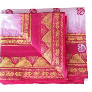 Bengal handloom Saree| Tant | 100% Pure Cotton  | White and Red Colour