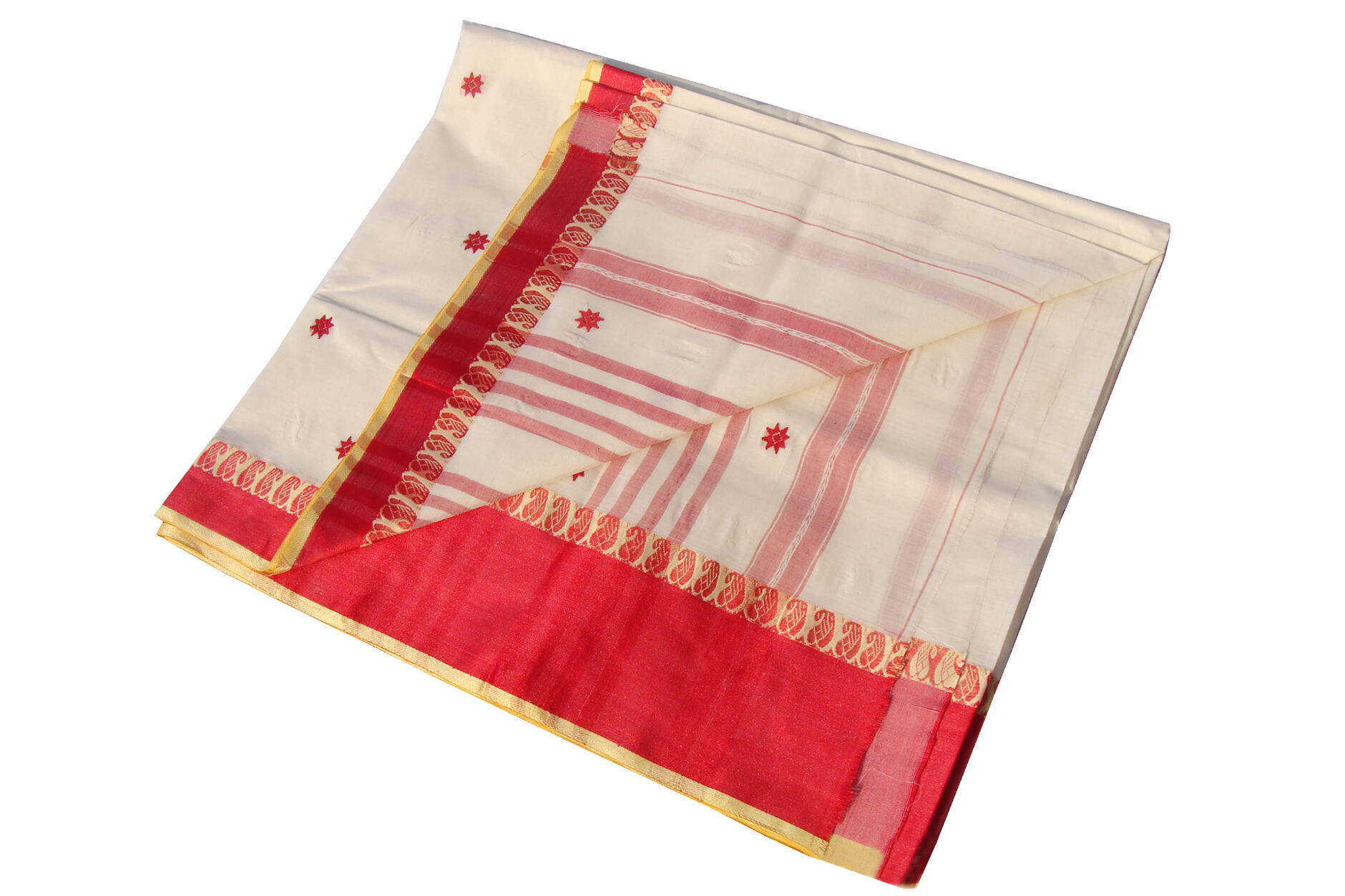 bengal-handloom-saree-tant-100-pure-cotton-white-and-red-colour