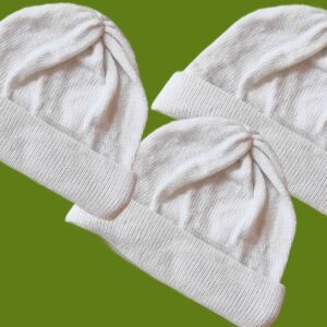 Woolen Cap Winter | White| 100% Wool | Pack of 3