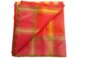 Tant Silk Saree Bengal Handloom| Tant Silk Saree With Blouse Piece | Red, Yellow and Pink Colour