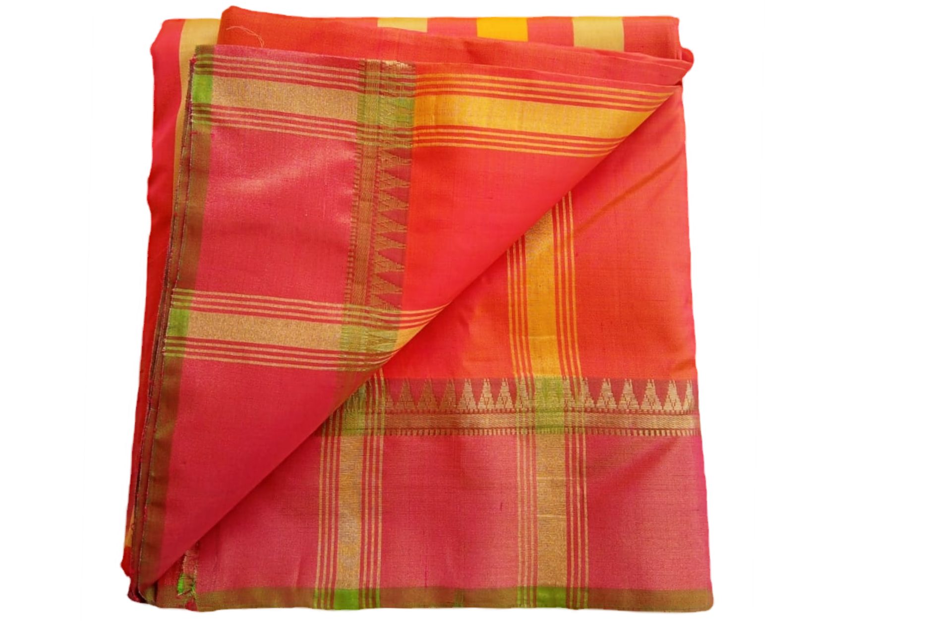 tant-silk-saree-bengal-handloom-tant-silk-saree-with-blouse-piece-red-yellow-and-pink-colour