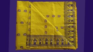 Baluchuri Tant Saree Bengal Handloom| Baluchuri Tant Saree With Blouse Piece | Green and Blue Colour