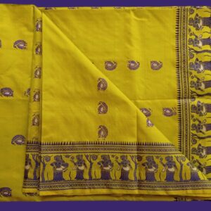Baluchuri Tant Saree Bengal Handloom| Baluchuri Tant Saree With Blouse Piece | Green and Blue Colour