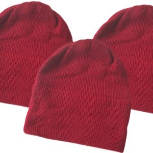 Woolen Cap Winter | Maroon | 100% Wool | Pack of 3
