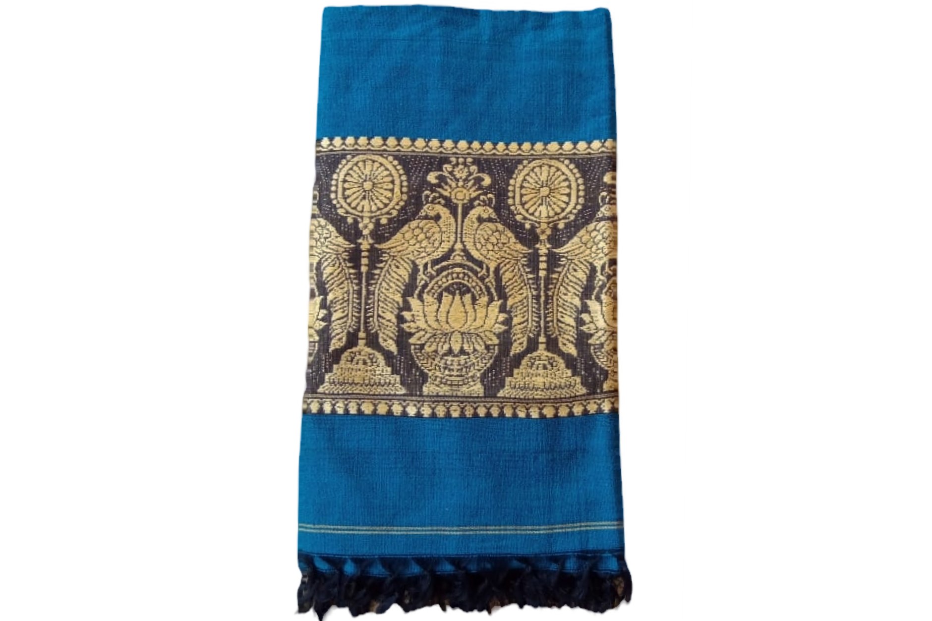 green-cotton-design-of-peacock-shawl-chadar-knitted-handloom-80-x-38-inch