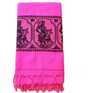 Pink Cotton Wool Design Shawl | Chadar | Knitted Handloom [80 x 38 inch]