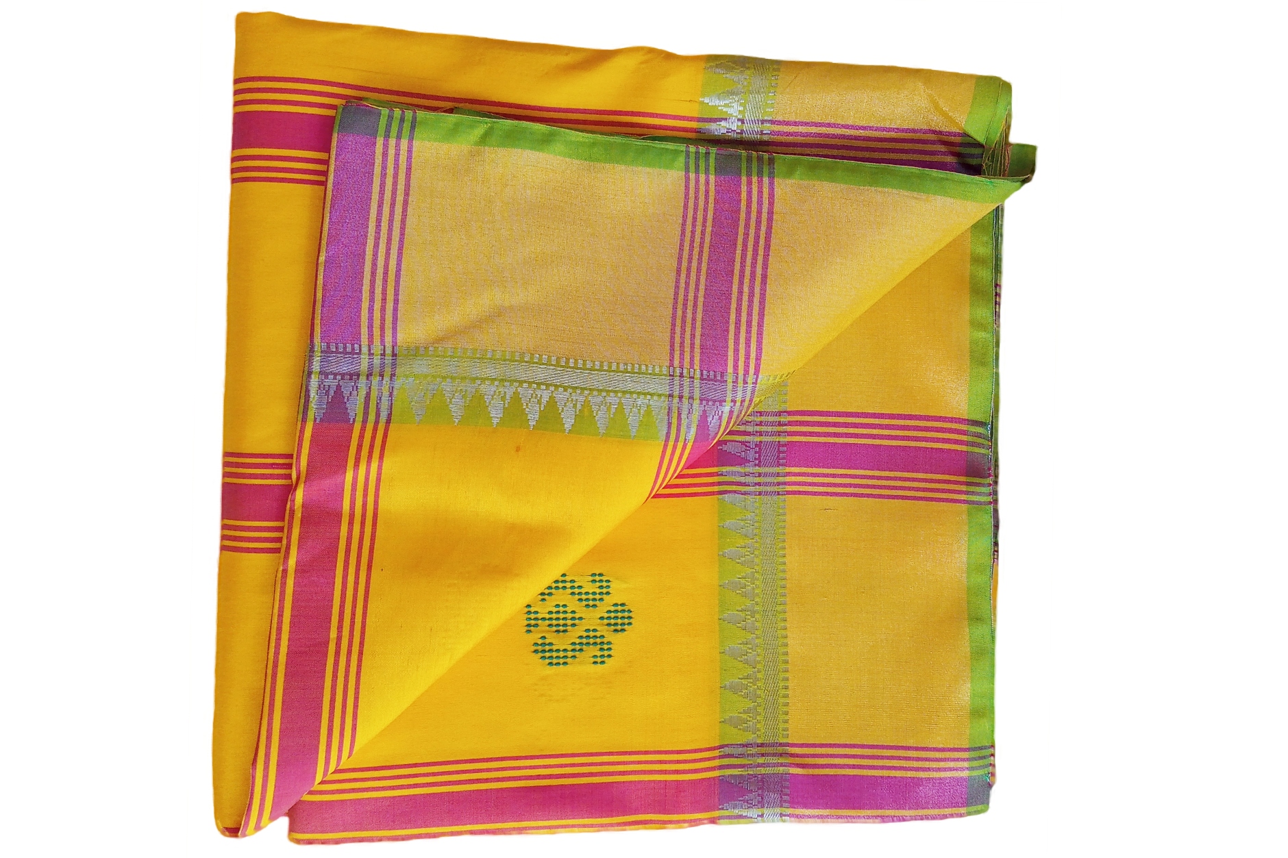 tant-silk-saree-bengal-handloom-tant-silk-saree-with-blouse-piece-yellow-and-pink-colour