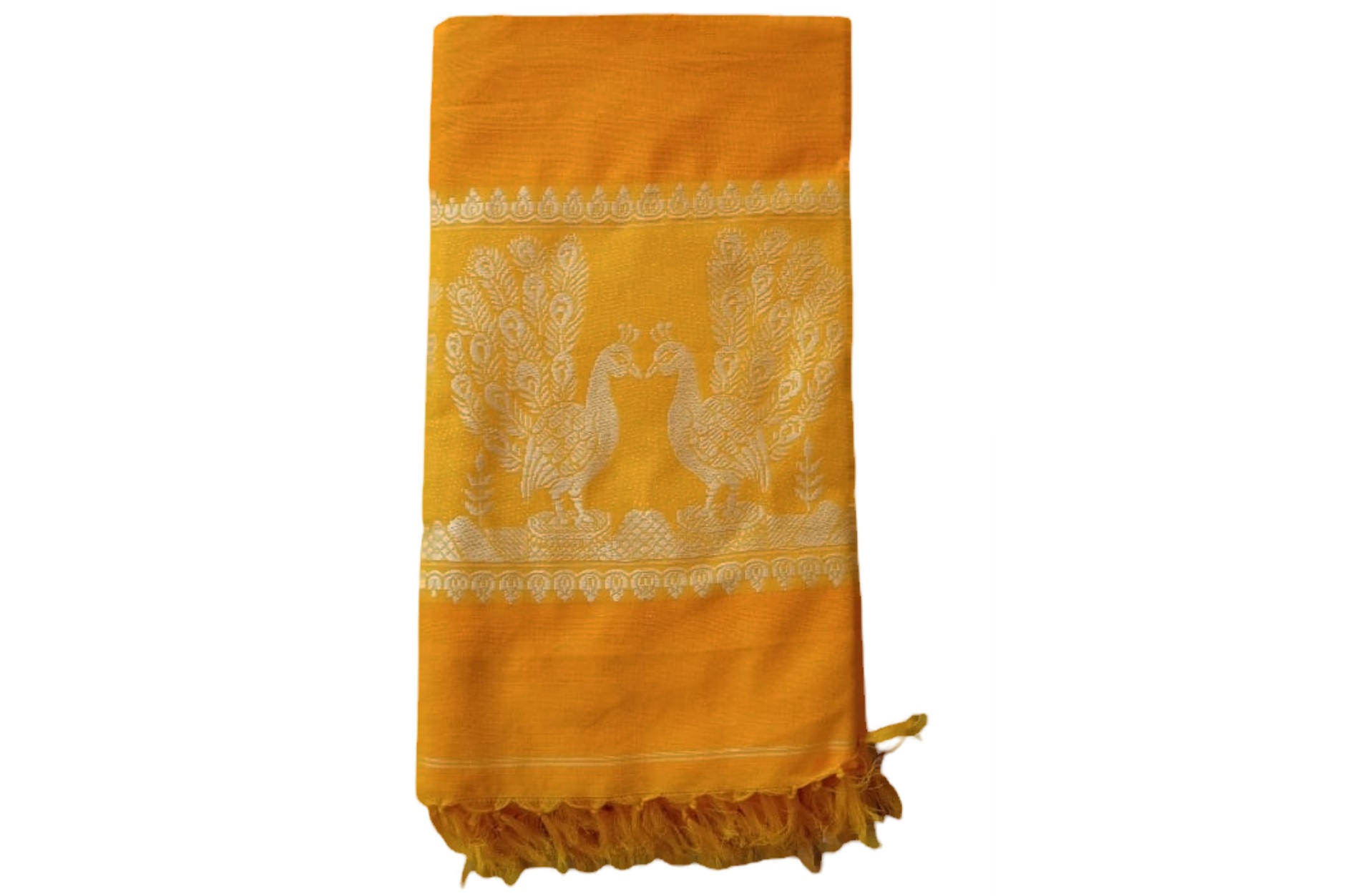 yellow-cotton-design-of-peacock-shawl-chadar-knitted-handloom-80-x-38-inch-3